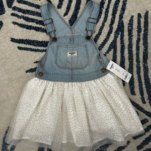 OshKosh B’Gosh toddler girl demin jumper overalls dress size 4T